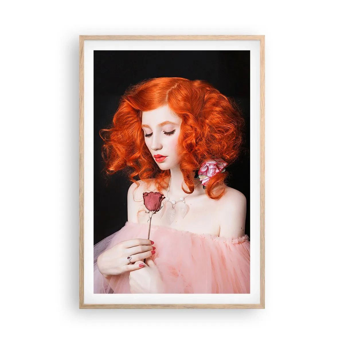 Plakat w ramie jasny dąb - W barokowym stylu - 61x91 cm