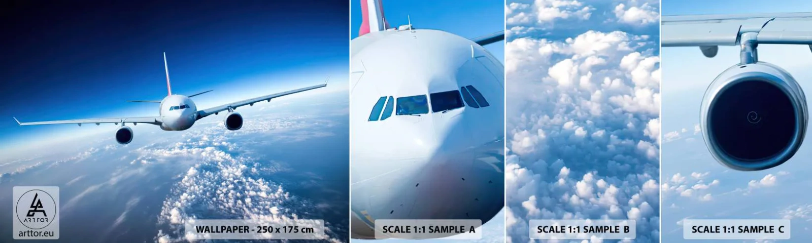 Fototapeta Próbka Samoprzylepna Deluxe Sticker - Lecę bo chę - Samolot Pasażerski, Lotnictwo, Podróż - 100x30 cm