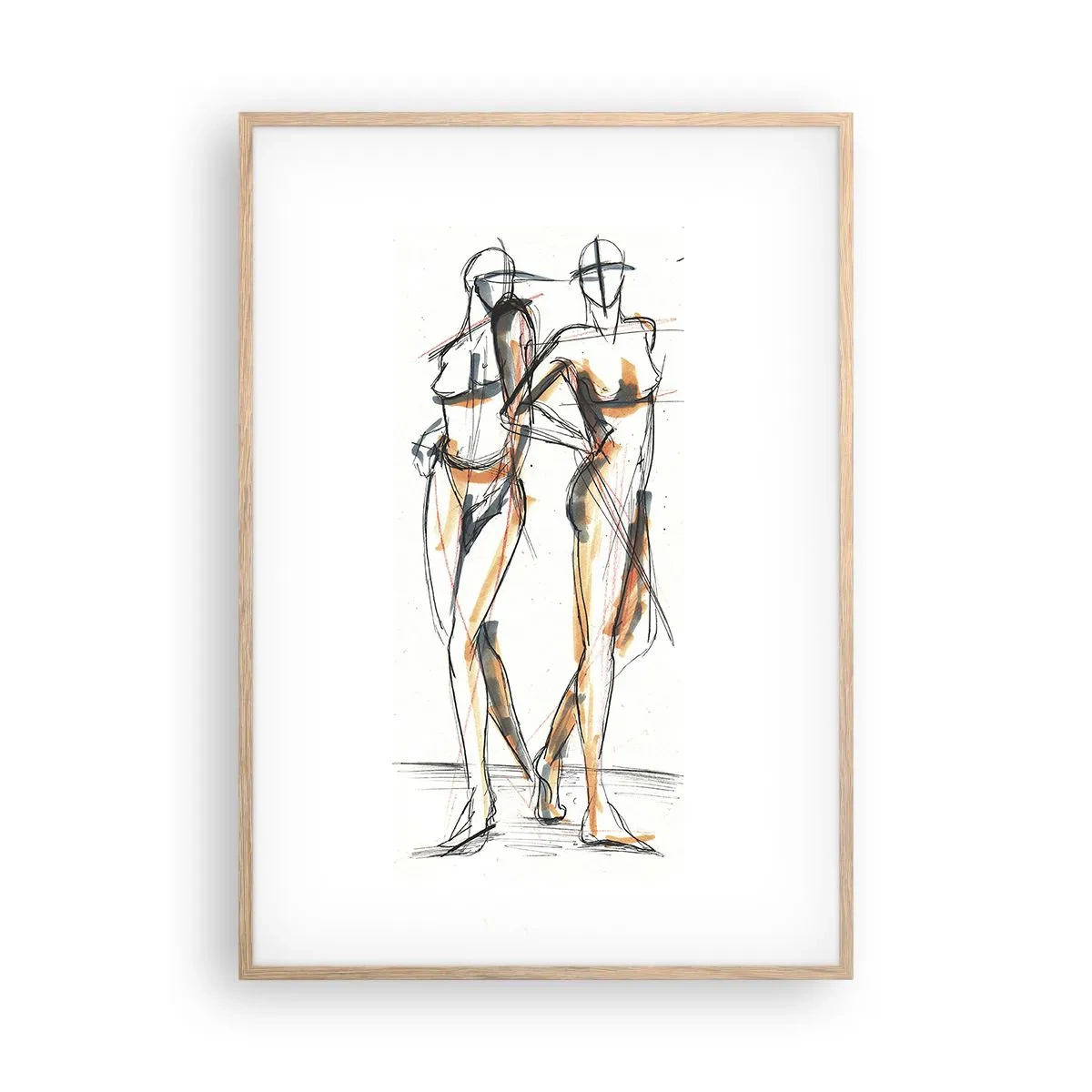 Plakat w ramie jasny dąb - Studium wdzięku - 70x100 cm