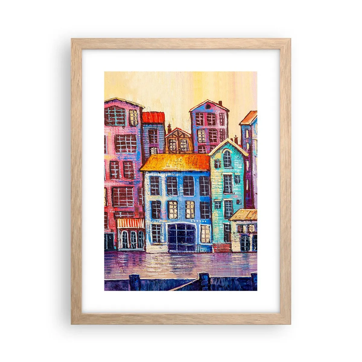Plakat w ramie jasny dąb - Miasto jak z bajki - 30x40 cm