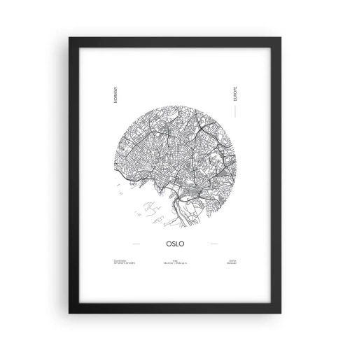 Plakat w czarnej ramie - Anatomia Oslo - 30x40 cm