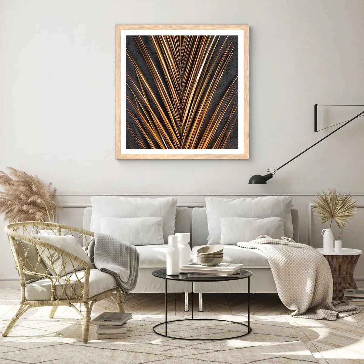 Plakat w ramie jasny dąb - Złoto tropików - 60x60 cm