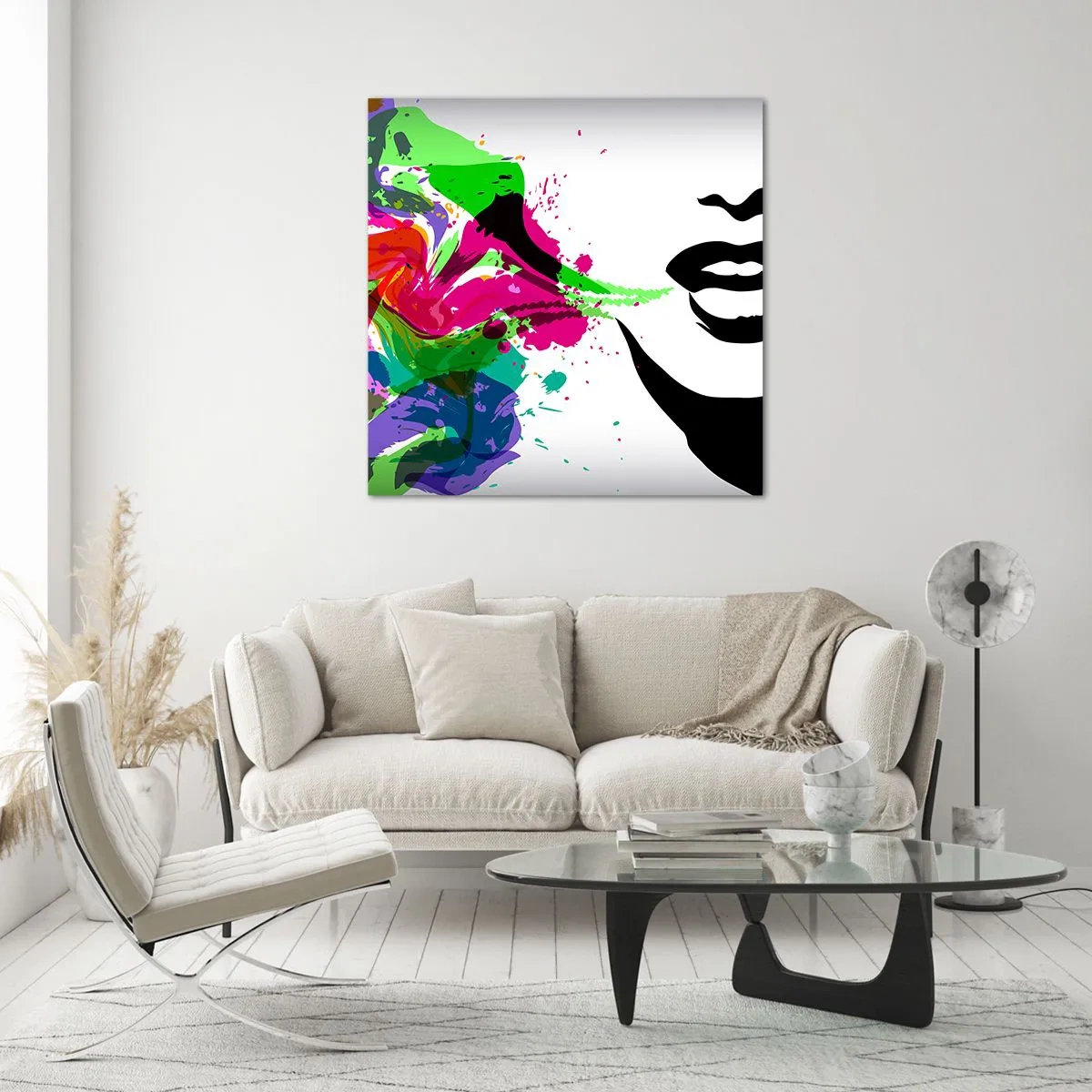 Obraz na szkle - Opowieść w kolorach tęczy - 70x70 cm