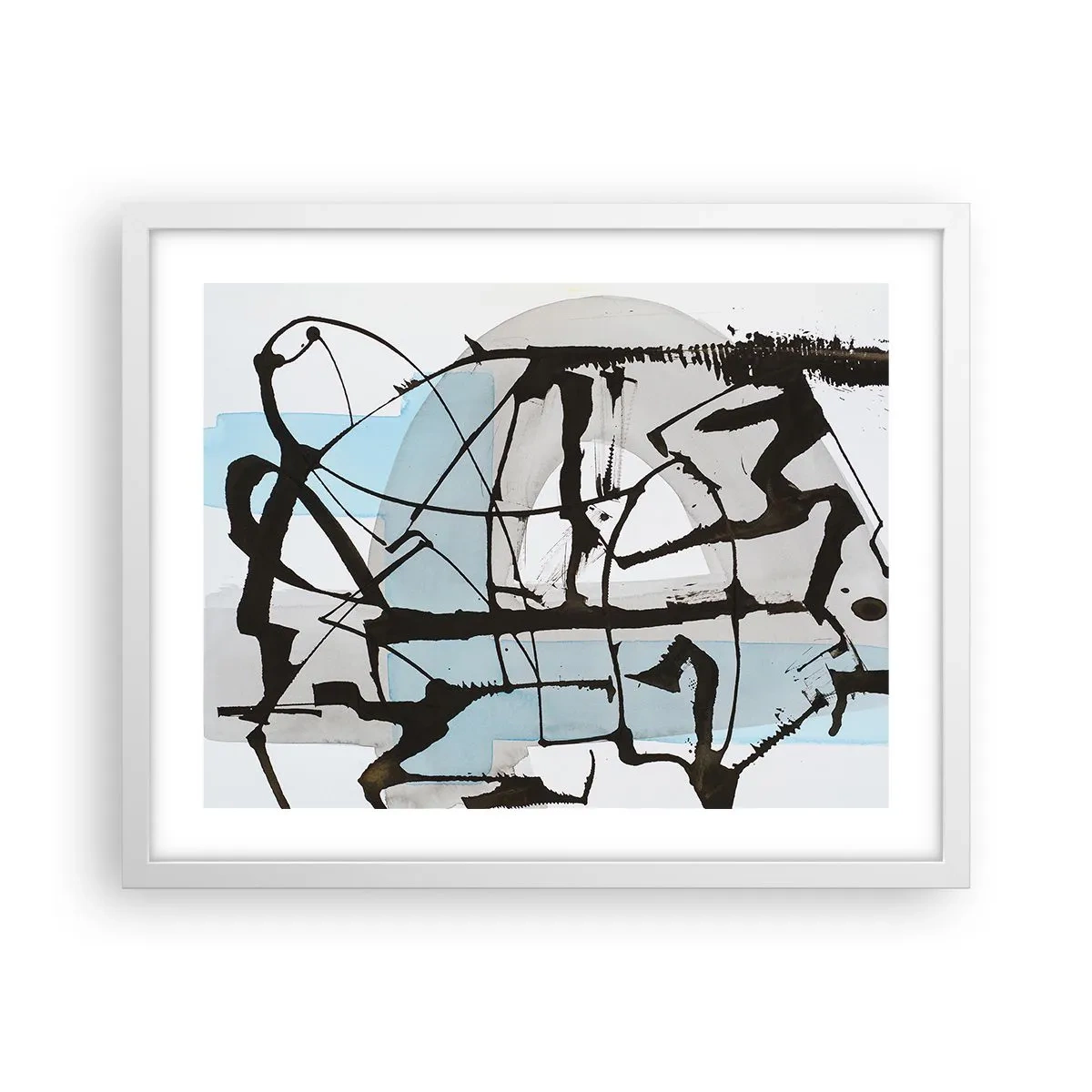 Plakat w białej ramie - Mimo wszystko błękitny - 50x40 cm