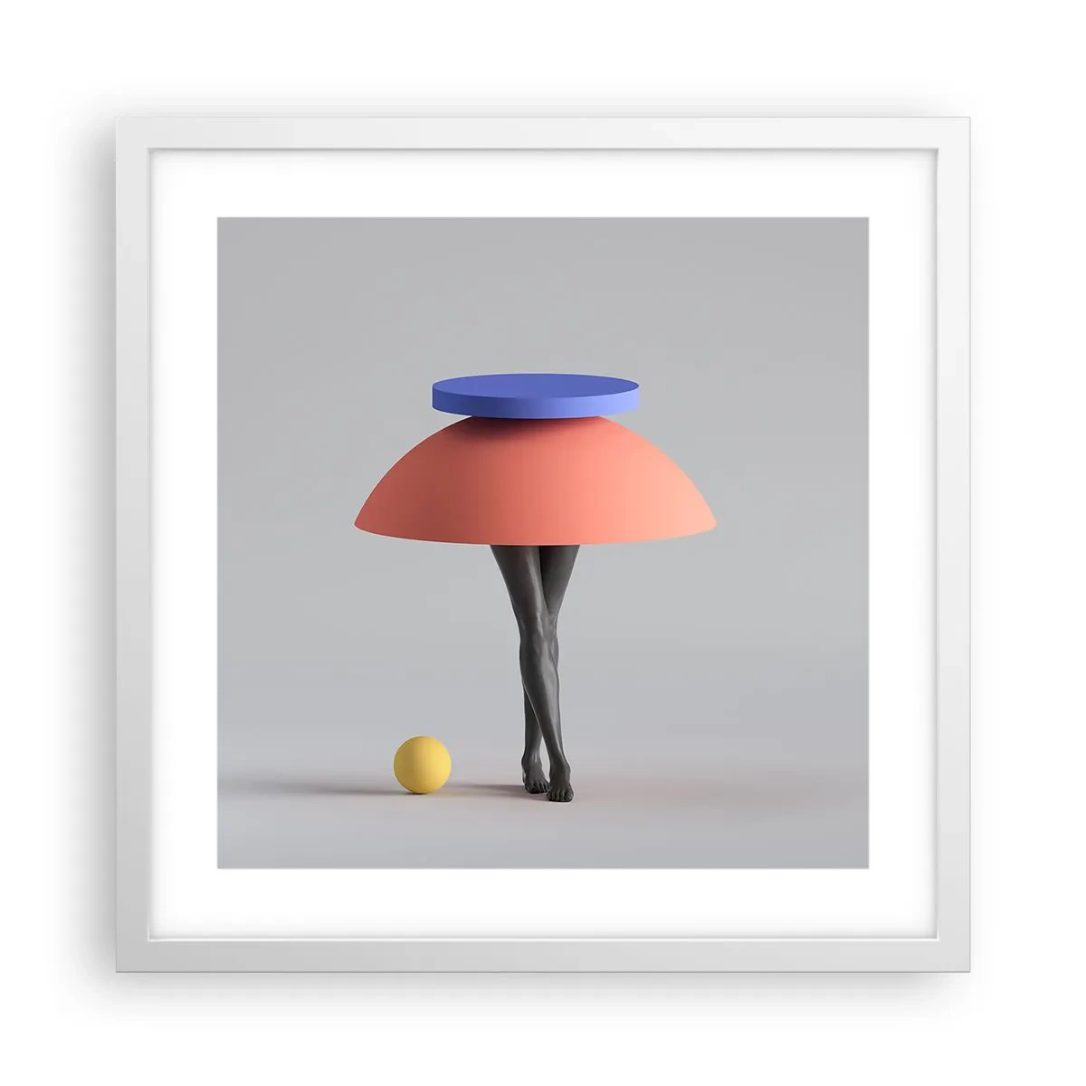 Plakat w białej ramie - Kompozycja surrealistyczna - 40x40 cm