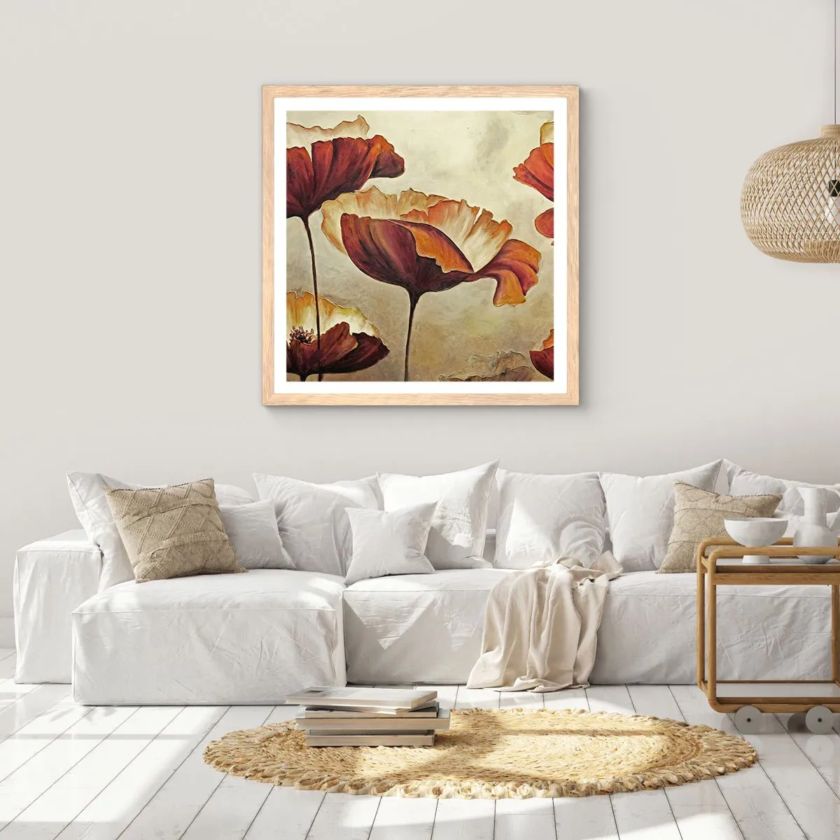 Plakat w ramie jasny dąb - Łąki łan - 60x60 cm