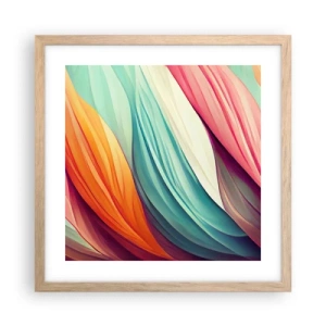 Plakat w ramie jasny dąb - Tęczowy splot - 40x40 cm