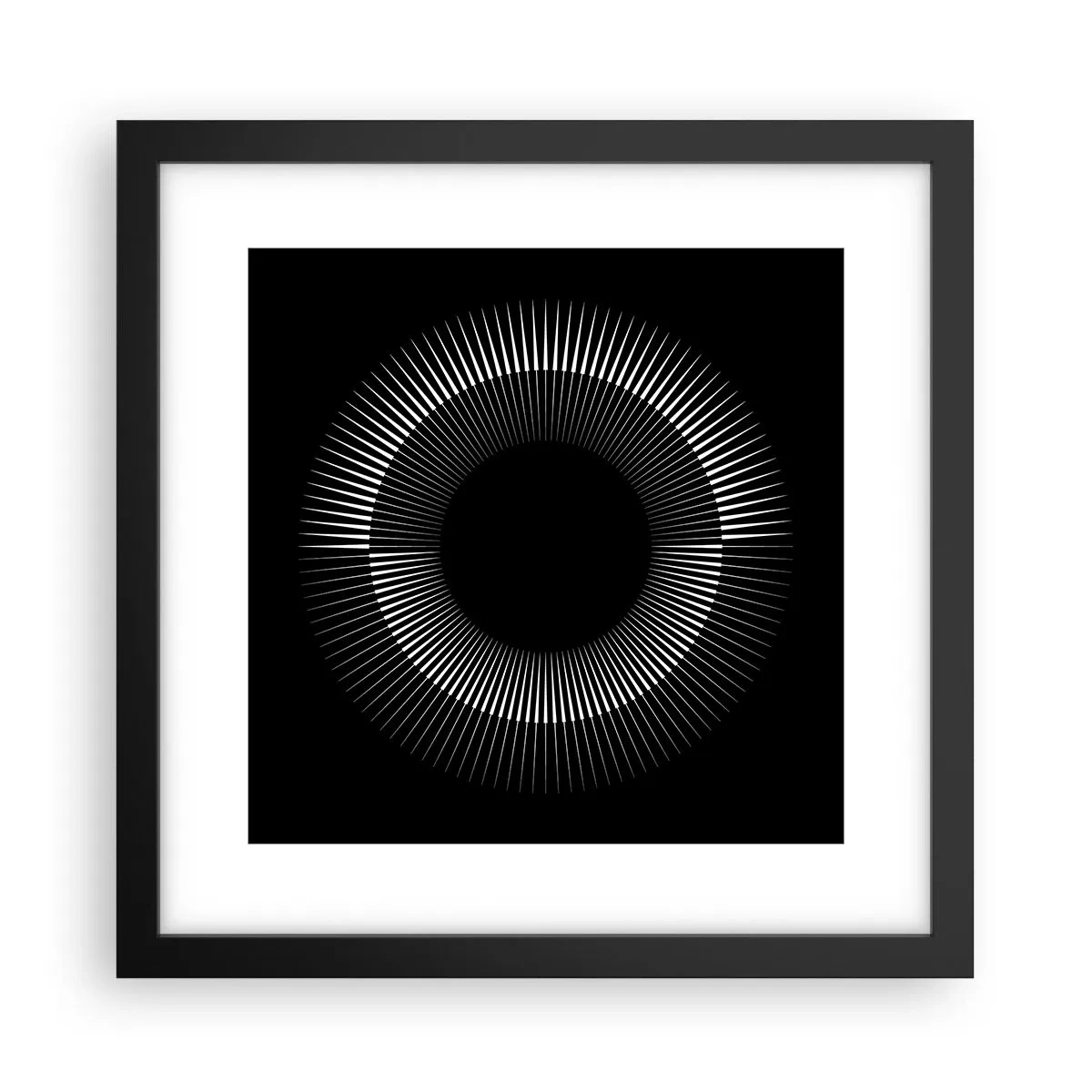 Plakat w czarnej ramie - Czarne Słońce - 30x30 cm