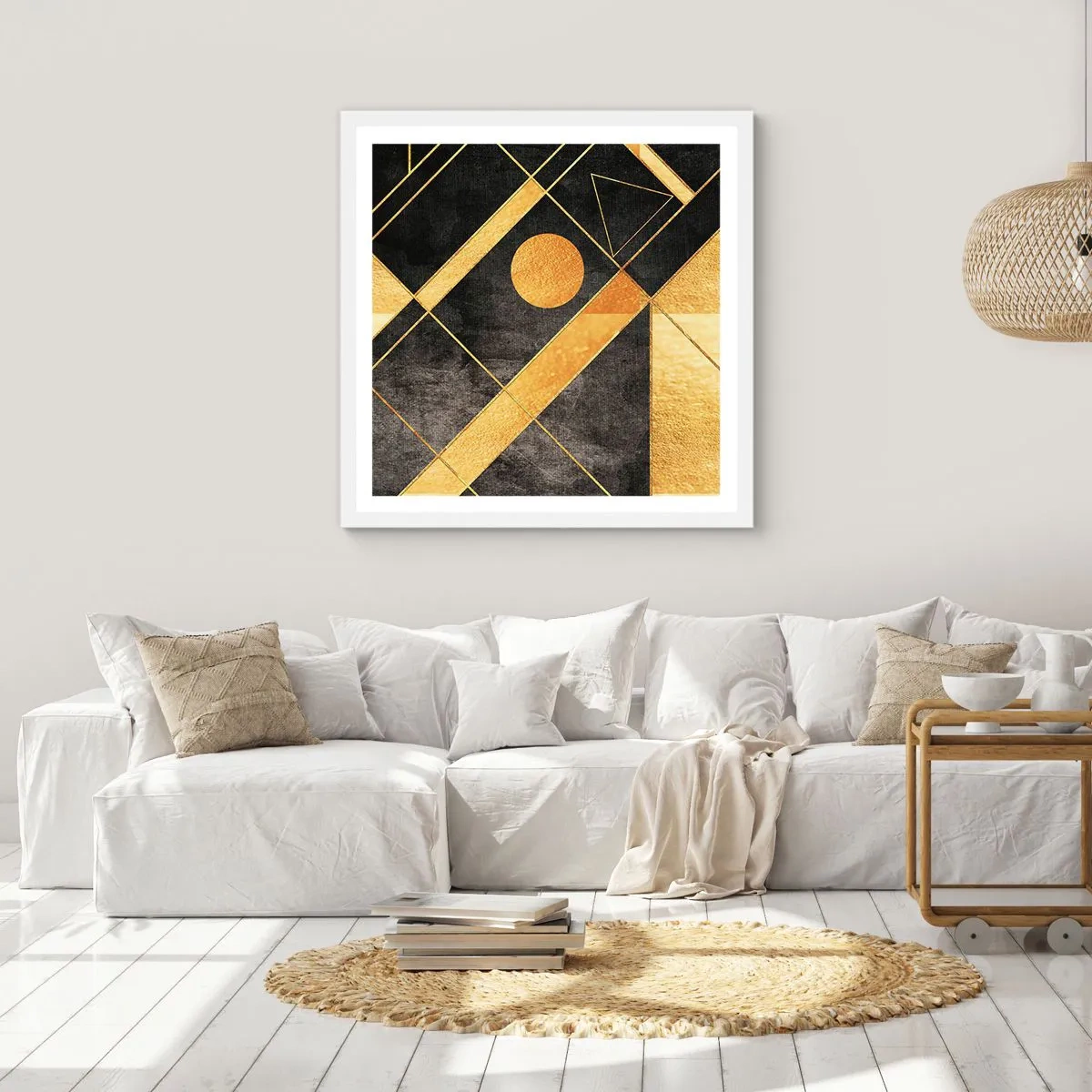 Plakat w białej ramie - Słońce pustyni - 60x60 cm