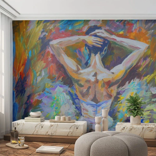 Fototapeta Premium Canvas - Baletnica w dynamicznych kolorach i malarskiej ekspresji - 100x70cm - To może być wszysko - Nowoczesna dekoracja ścienna do salonu i sypialni ARTTOR