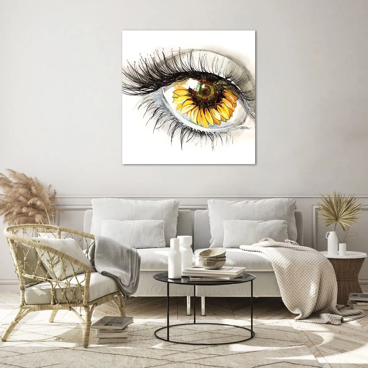 Obraz na szkle - Spojrzenie gorące jak lato - 70x70 cm