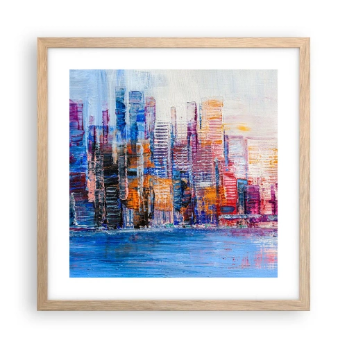 Plakat w ramie jasny dąb - Radosna metropolia - 40x40 cm