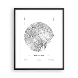 Plakat w czarnej ramie - Anatomia Barcelony - 40x50 cm