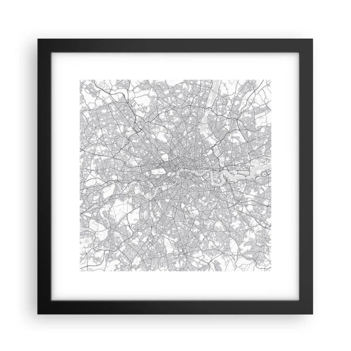 Plakat w czarnej ramie - Mapa londyńskiego labiryntu - 30x30 cm