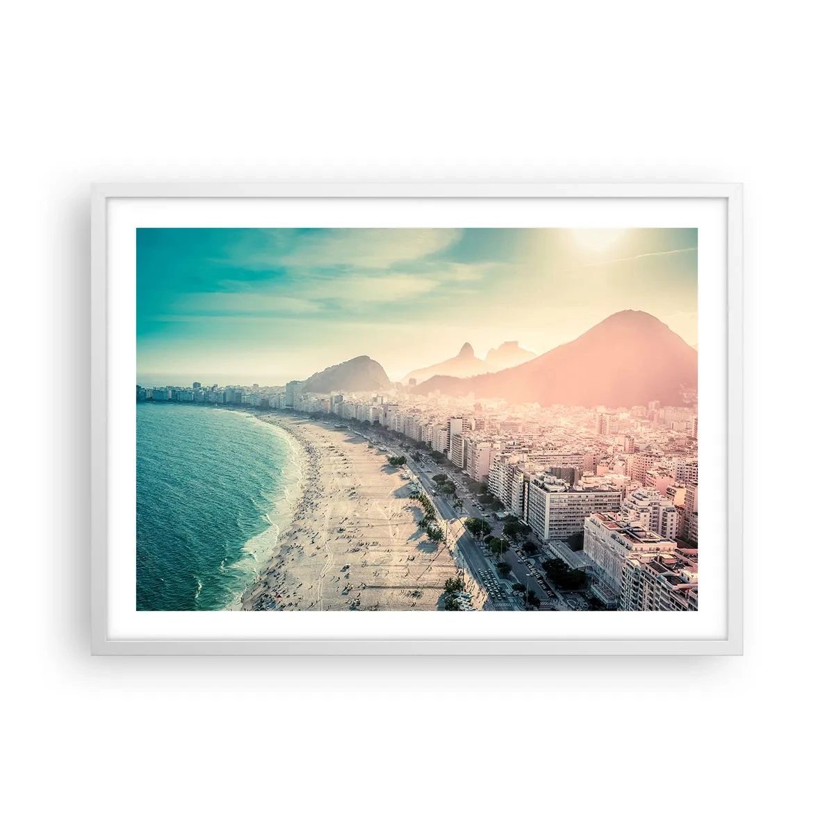Plakat w białej ramie - Wieczne wakacje w Rio - 70x50 cm