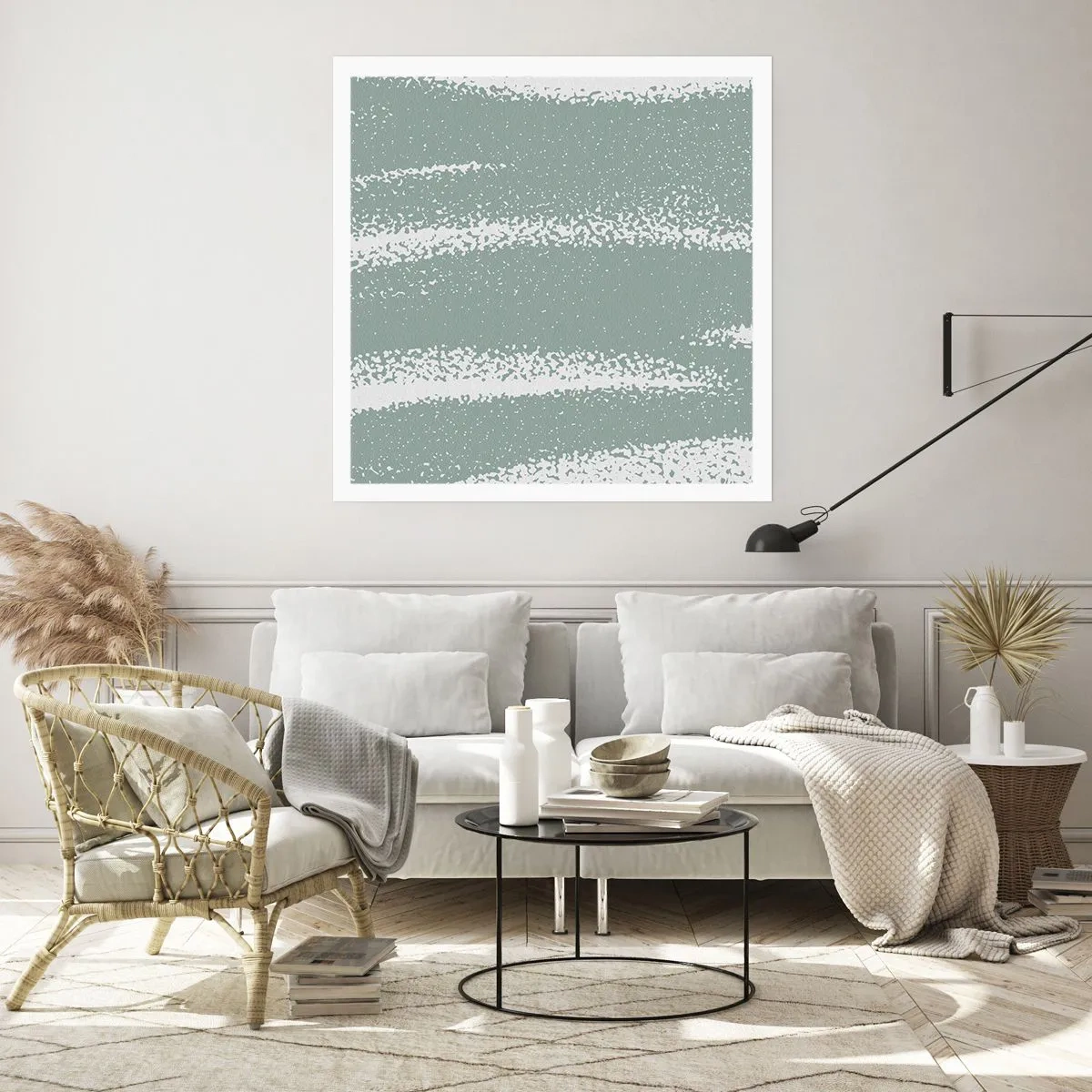 Plakat - Abstrakcja w zimowym klimacie - 50x50 cm