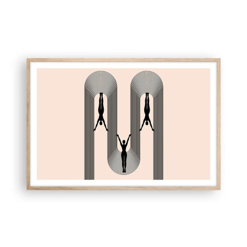 Plakat w ramie jasny dąb - Do góry nogami - 91x61 cm