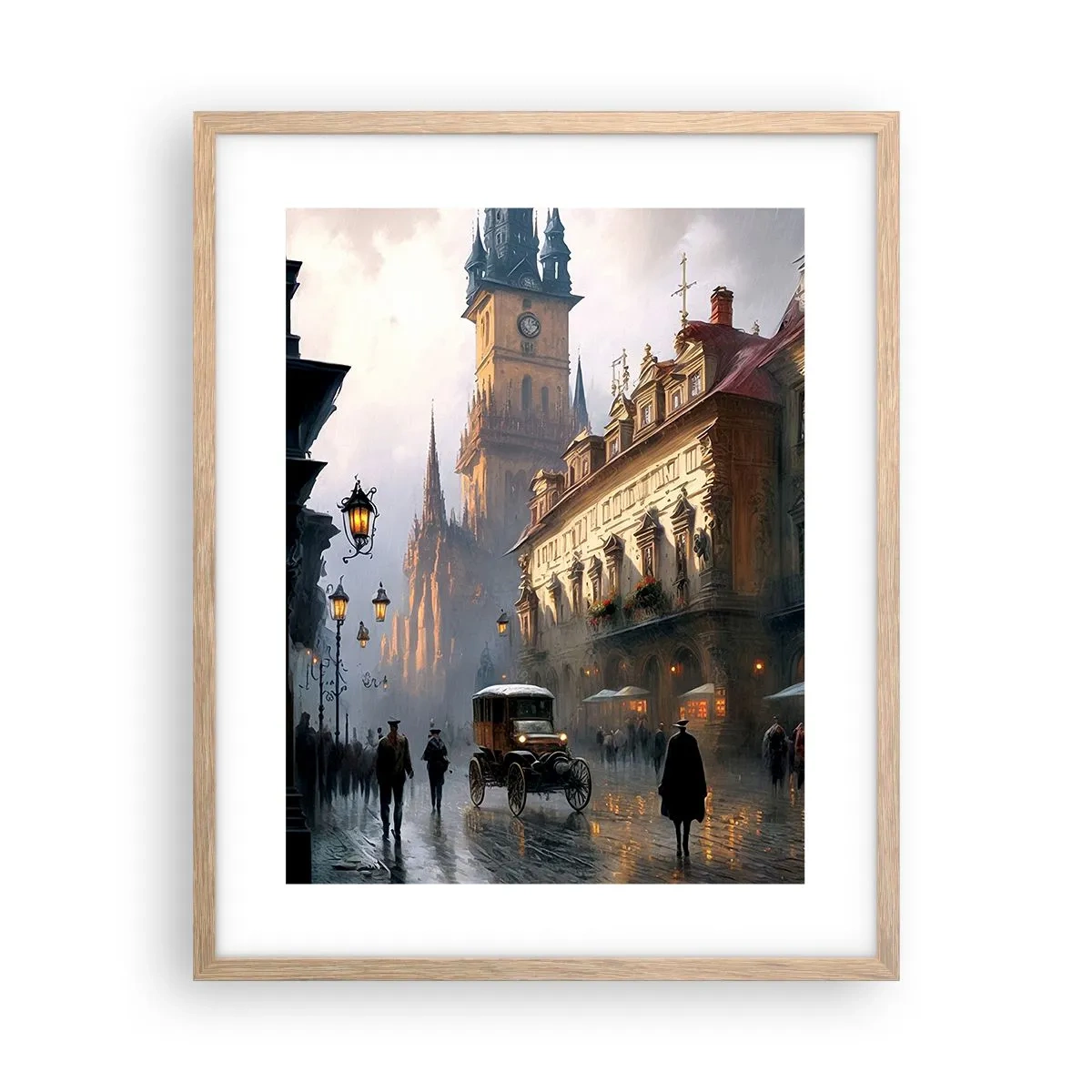 Plakat w ramie jasny dąb - Czar praskiego wieczoru - 40x50 cm
