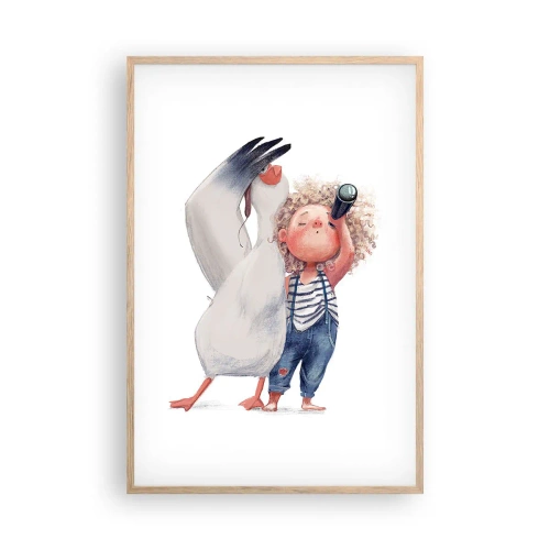 Plakat w ramie jasny dąb - Plan wielkiej podróży - 61x91 cm