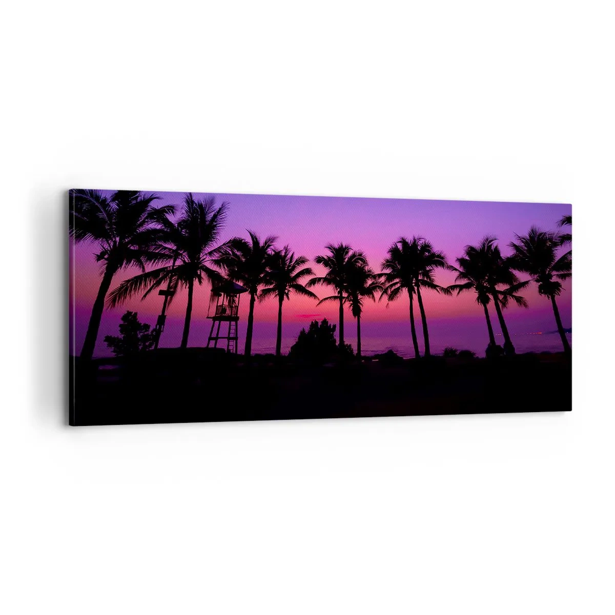 Obraz na płótnie - Wieczór pod palmami - 100x40 cm