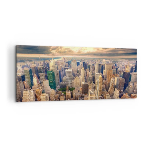 Obraz na płótnie - Wyzłocone metropolis - 100x40 cm