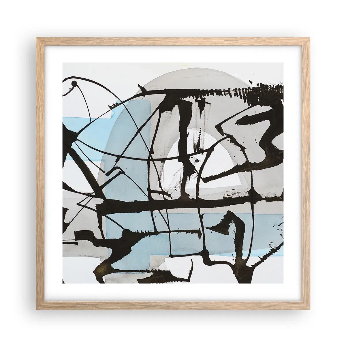 Plakat w ramie jasny dąb - Mimo wszystko błękitny - 50x50 cm