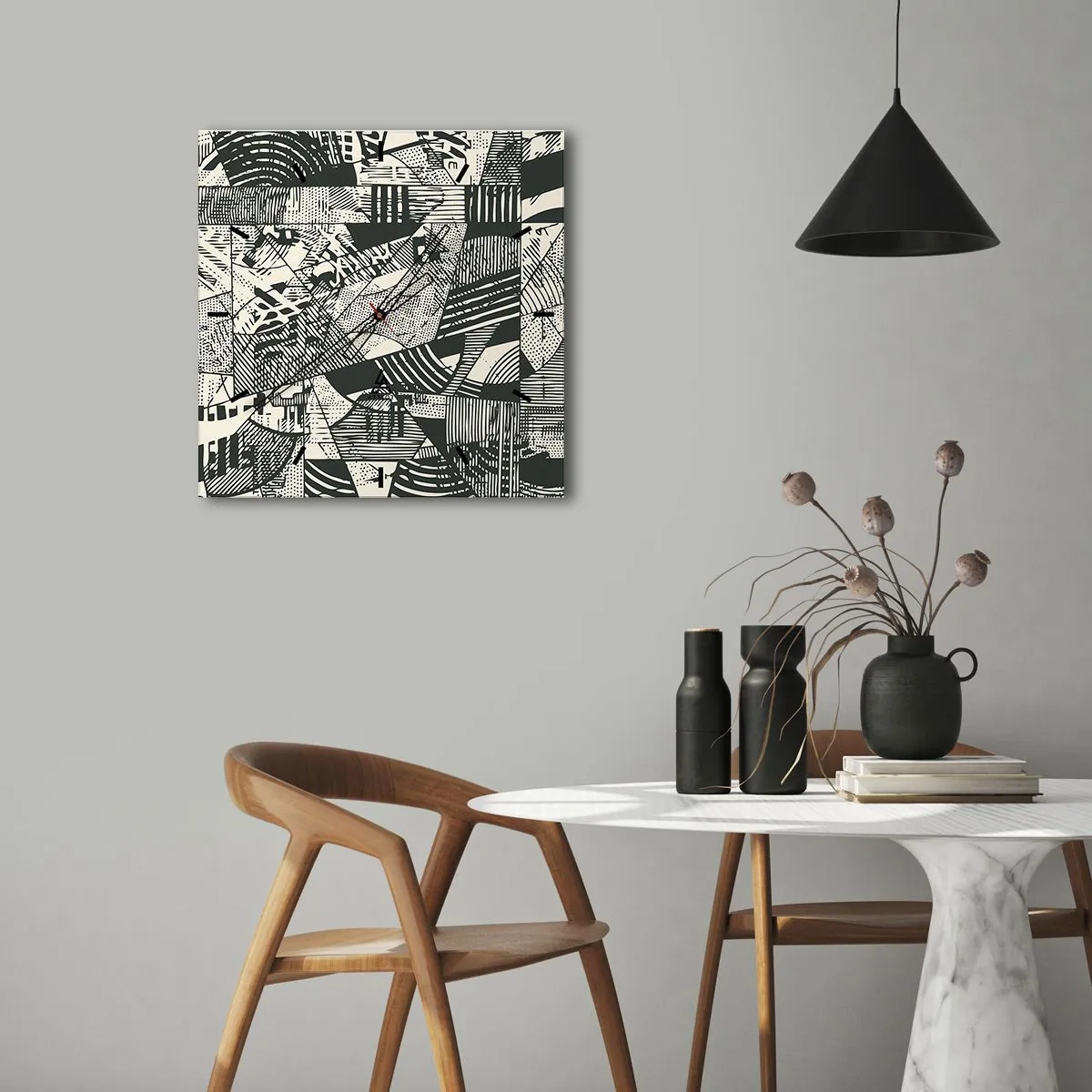 Zegar ścienny - Dynamika współczesności - 30x30 cm