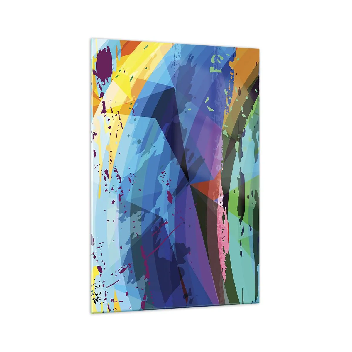 Obraz na szkle - Kolorowa abstrakcja w dynamicznych wzorach i kształtach - 70x100cm - Kolorowy zawrót głowy - Nowoczesna dekoracja ścienna do salonu i sypialni ARTTOR
