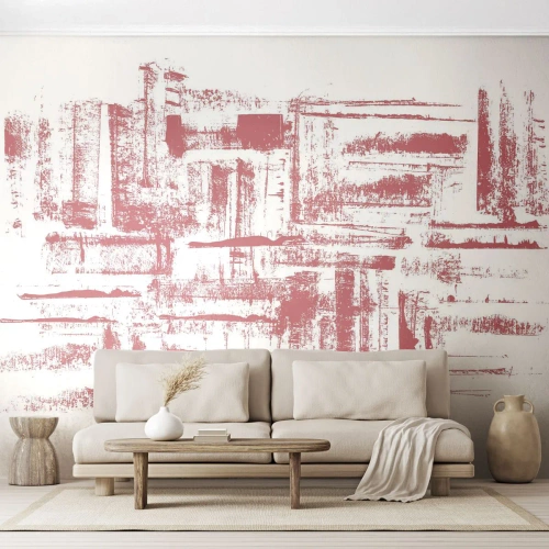Fototapeta Premium Canvas - Czerwone miasto - Abstrakcja, Grafika, Malarstwo - 450x315 cm