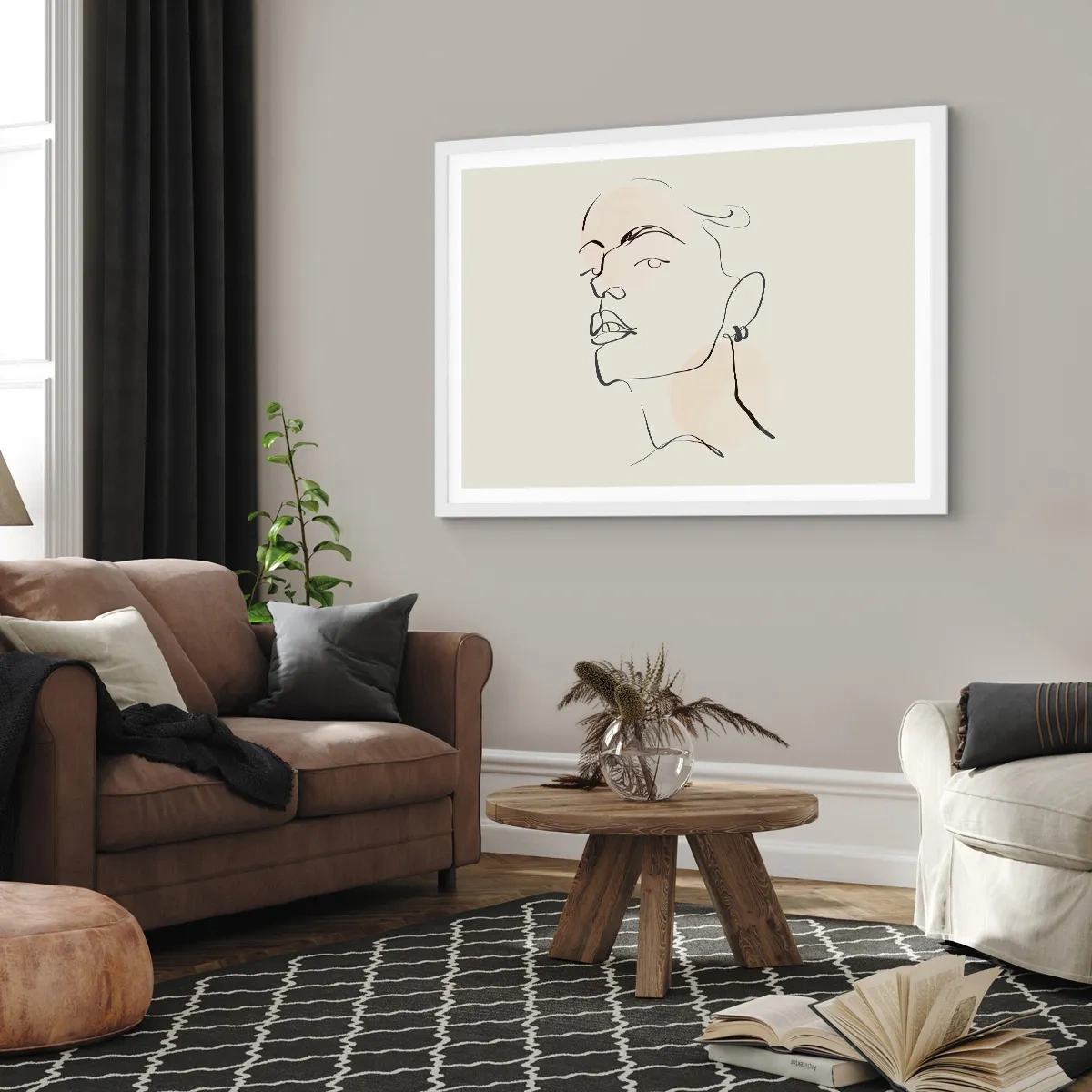 Plakat w białej ramie - Dumne spojrzenie - 70x50 cm