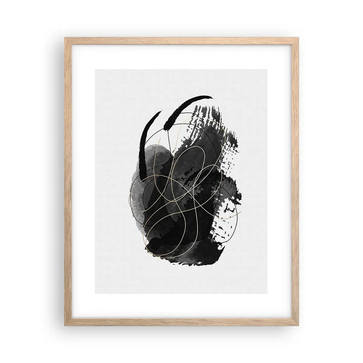 Plakat w ramie jasny dąb - Wysnute z czerni - 40x50 cm