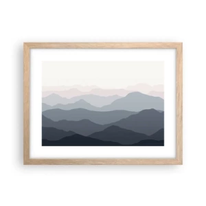 Plakat w ramie jasny dąb - Fale gór - 40x30 cm