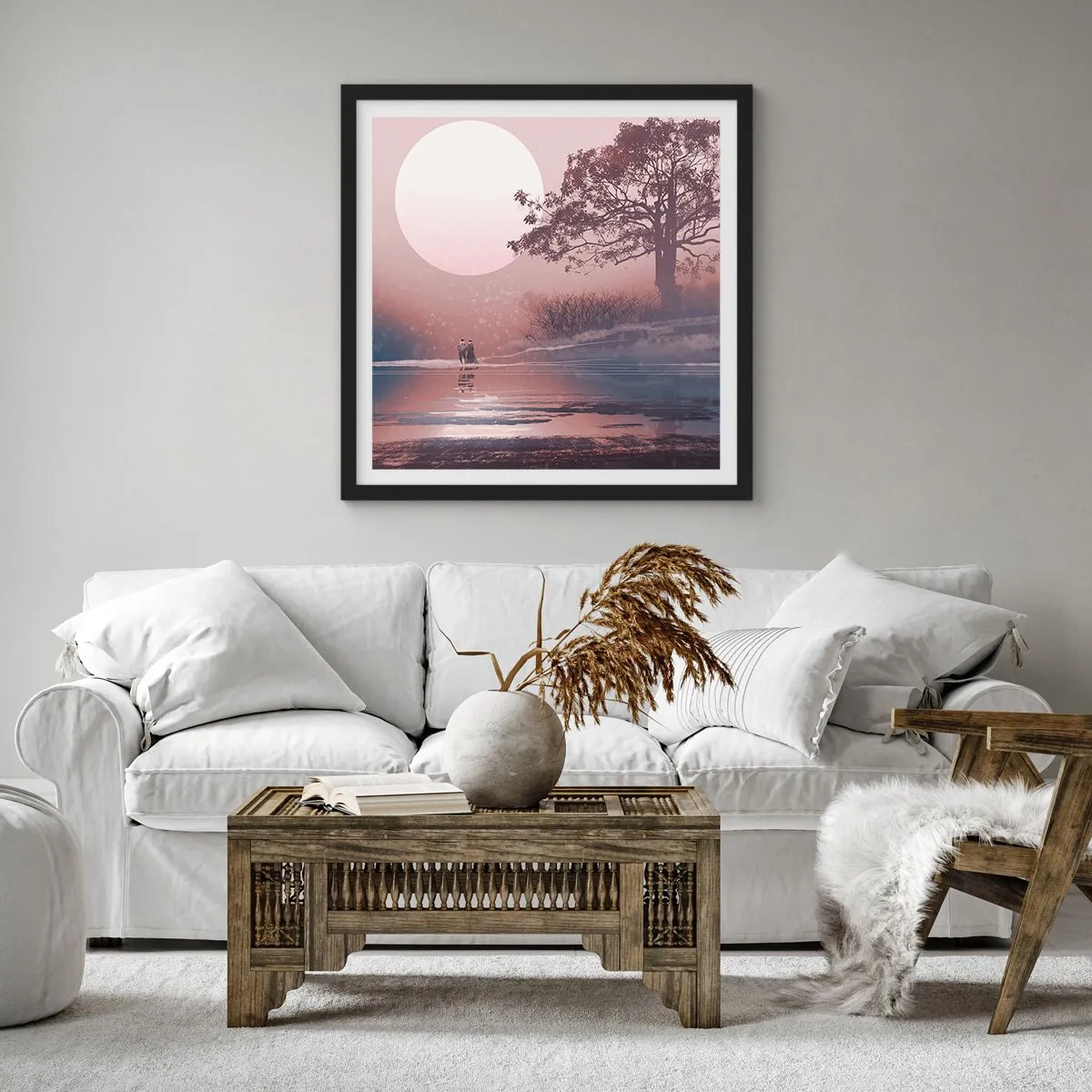 Plakat w czarnej ramie - Nocne dziwy - 30x30 cm