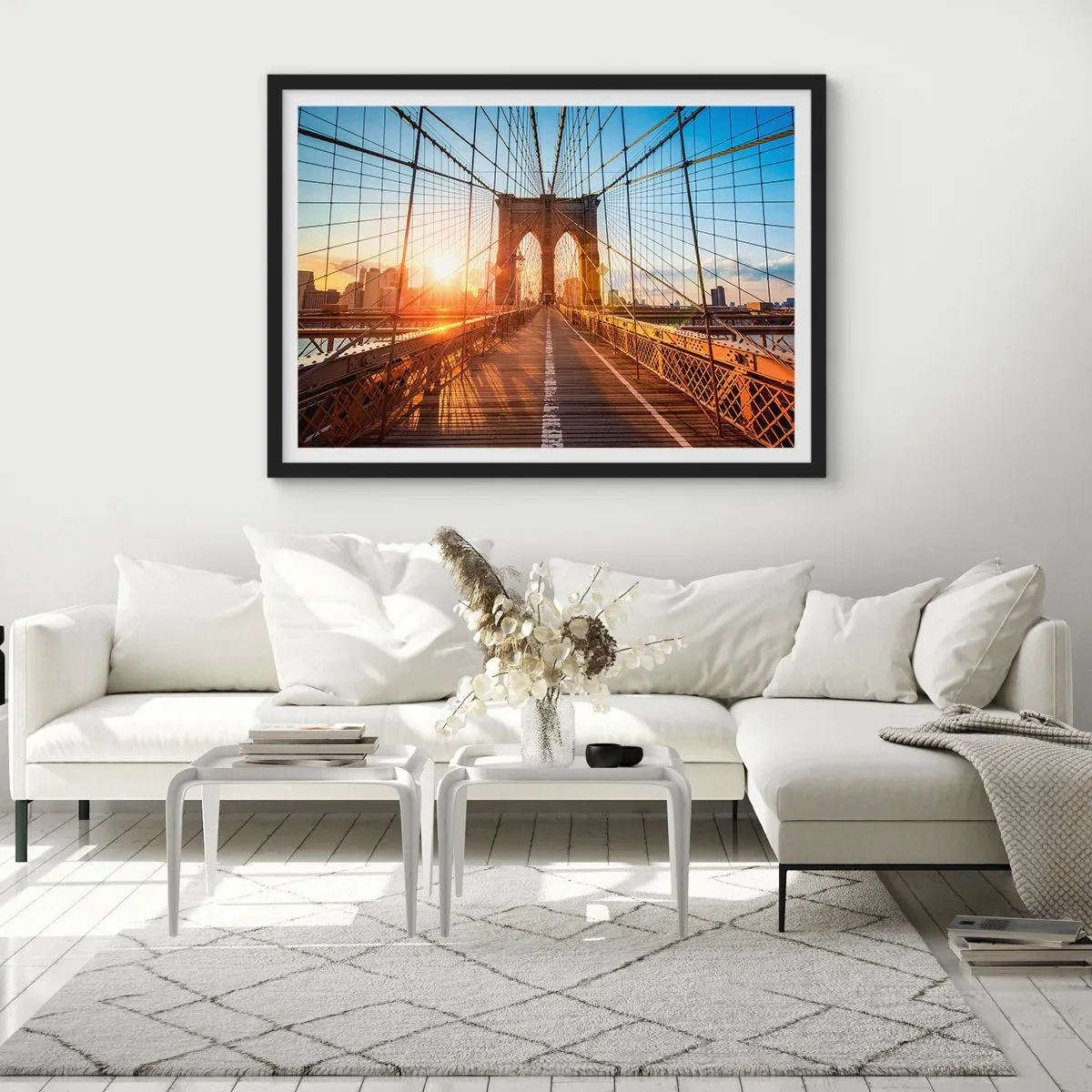 Plakat w czarnej ramie - Na złotym moście - 50x40 cm
