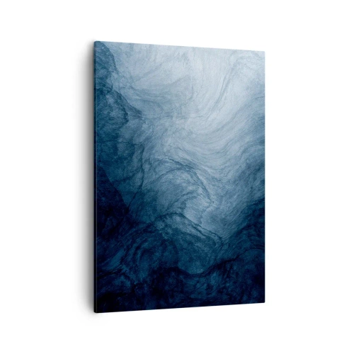 Obraz na płótnie - Abstrakcyjna kompozycja w odcieniach granatu i błękitu - 50x70cm - W głąb sięgnąć - Nowoczesna dekoracja ścienna do salonu, kuchni i sypialni ARTTOR