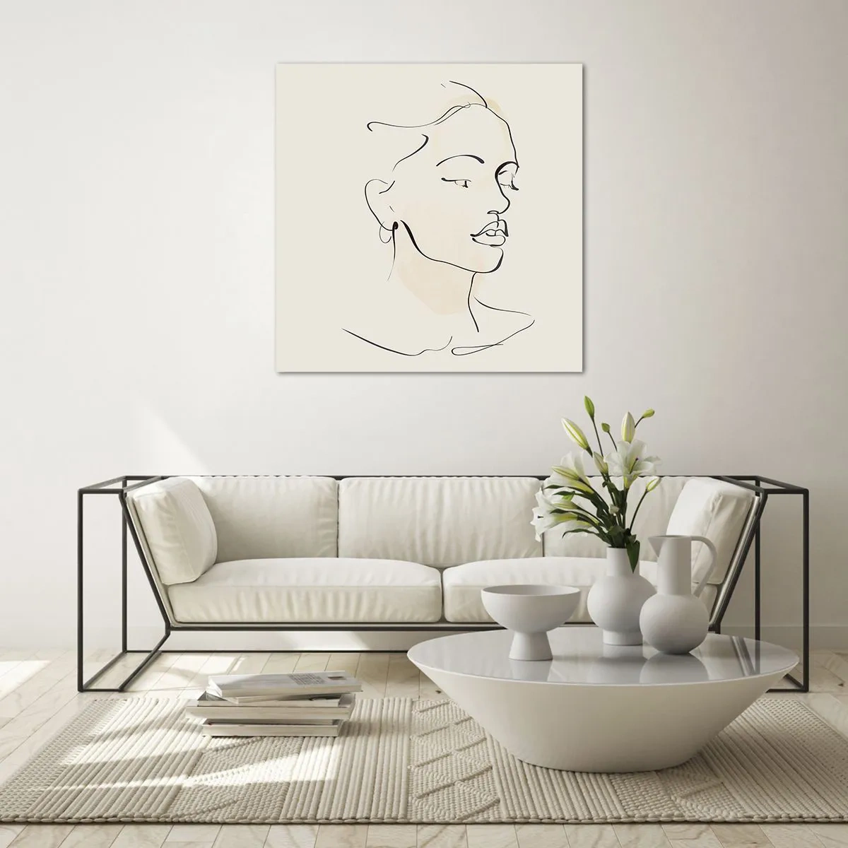 Obraz na szkle - Pewną kreską - 50x50 cm