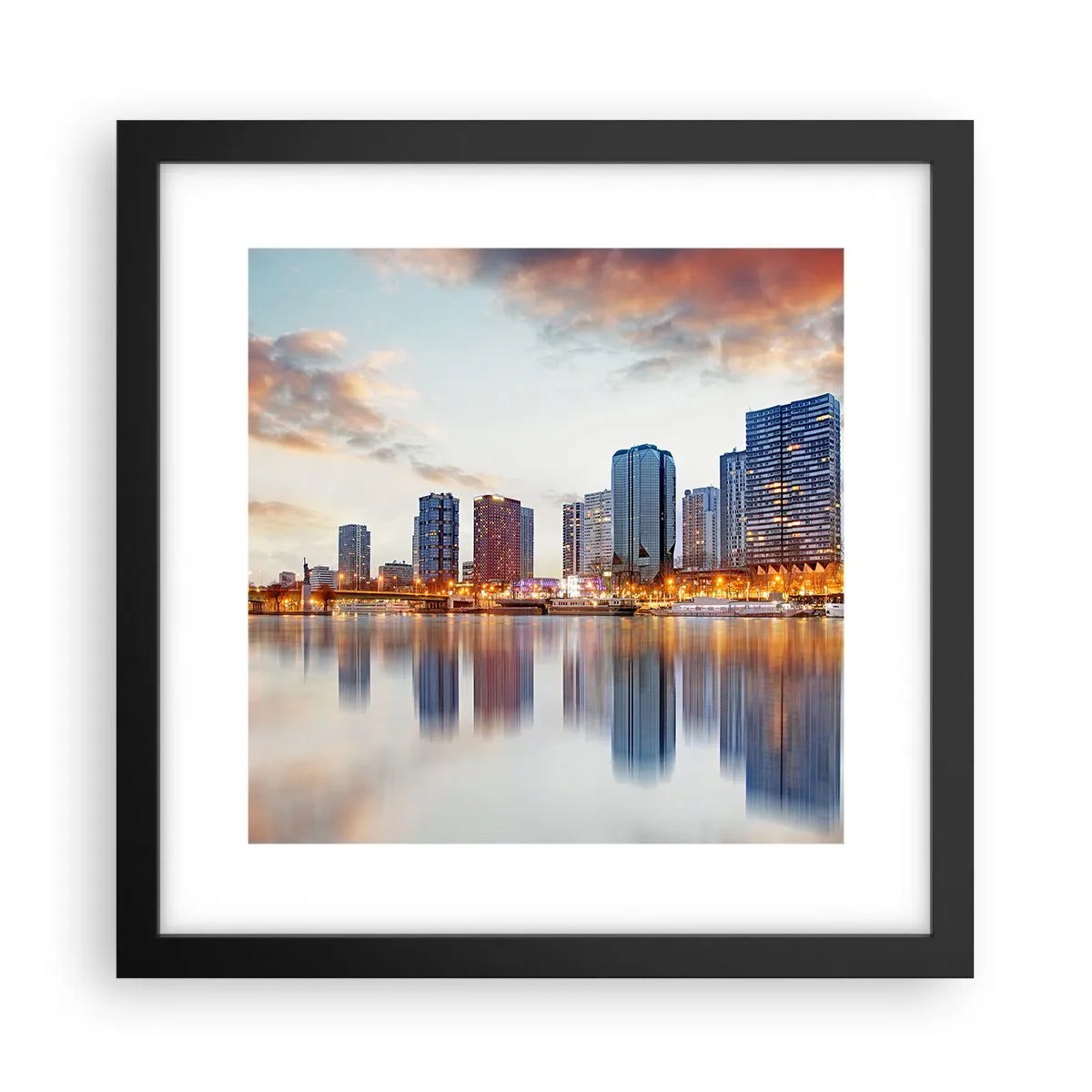 Plakat w czarnej ramie - Monumentalny spokój Paryża - 30x30 cm