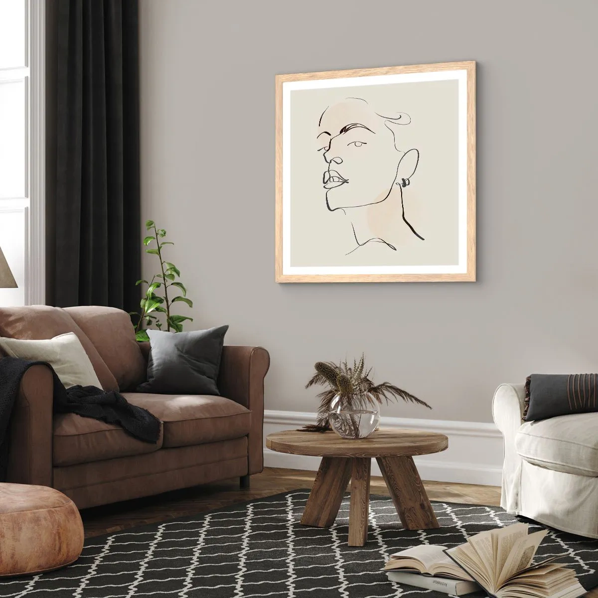 Plakat w ramie jasny dąb - Dumne spojrzenie - 60x60 cm