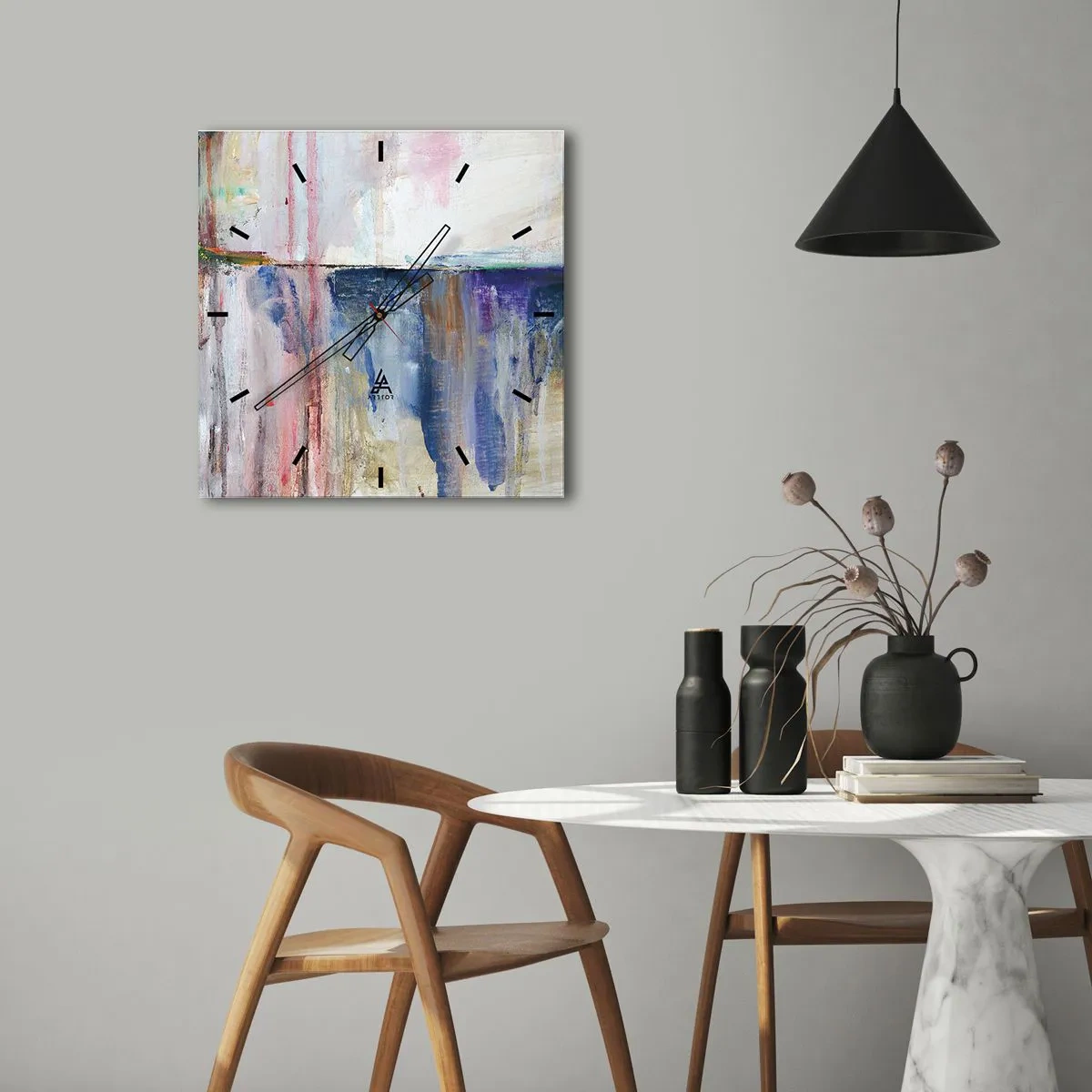 Zegar ścienny - Barwne wrażenia i skojarzenia - 40x40 cm