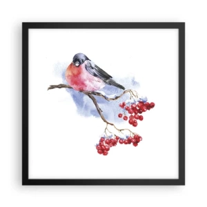 Plakat w czarnej ramie - Zima w kolorze - 40x40 cm