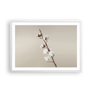 Plakat w białej ramie - U źródła miękkości - 70x50 cm