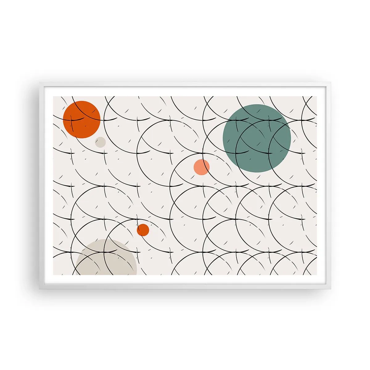 Plakat w białej ramie - W pop-artowym duchu - 100x70 cm