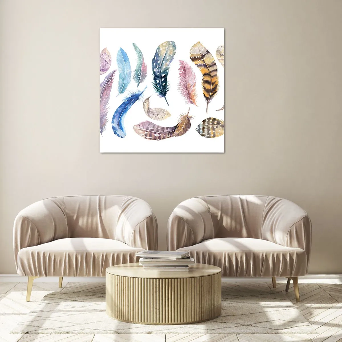 Obraz na szkle - Lekkie, pstrokate i wielobarwne - 70x70 cm