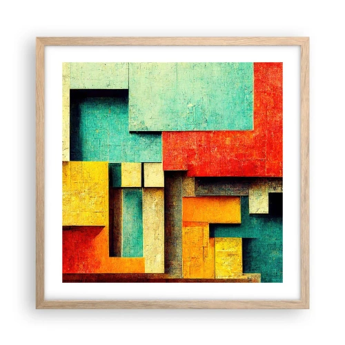 Plakat w ramie jasny dąb - Festiwal kątów prostych - 50x50 cm