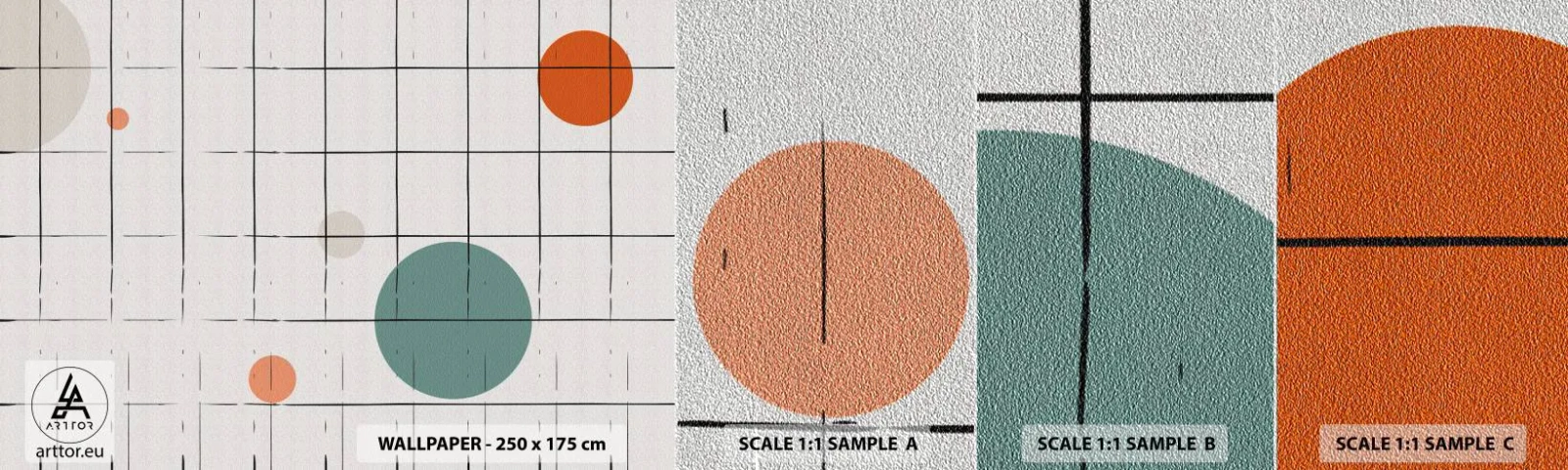 Fototapeta Próbka Premium Sand - Uwięzione. My czy one? - Tło, Koła, Kratka - 100x30 cm