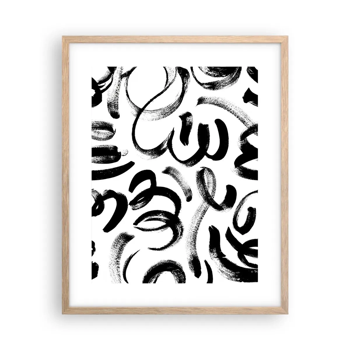 Plakat w ramie jasny dąb - Czarno na białym - 40x50 cm