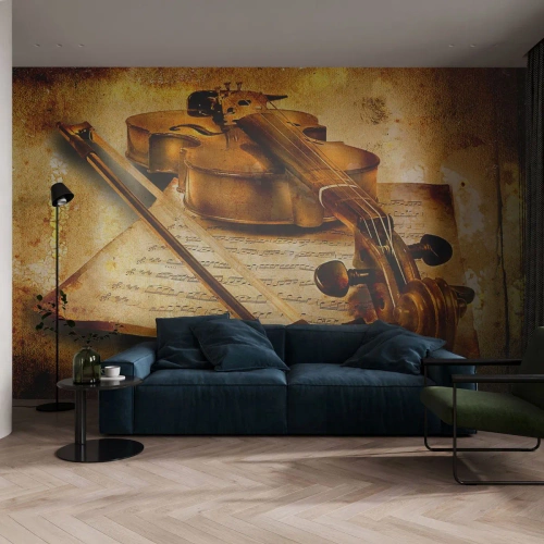 Fototapeta Standard Eco - Wirtuoz potrzebny od zaraz - Skrzypce, Muzyka, Nuty Muzyczne - 450x315 cm