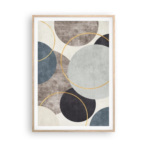 Plakat w ramie jasny dąb - Koło za kołem - 70x100 cm