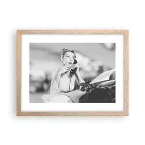 Plakat w ramie jasny dąb - Halo, tu lata 50. - 40x30 cm