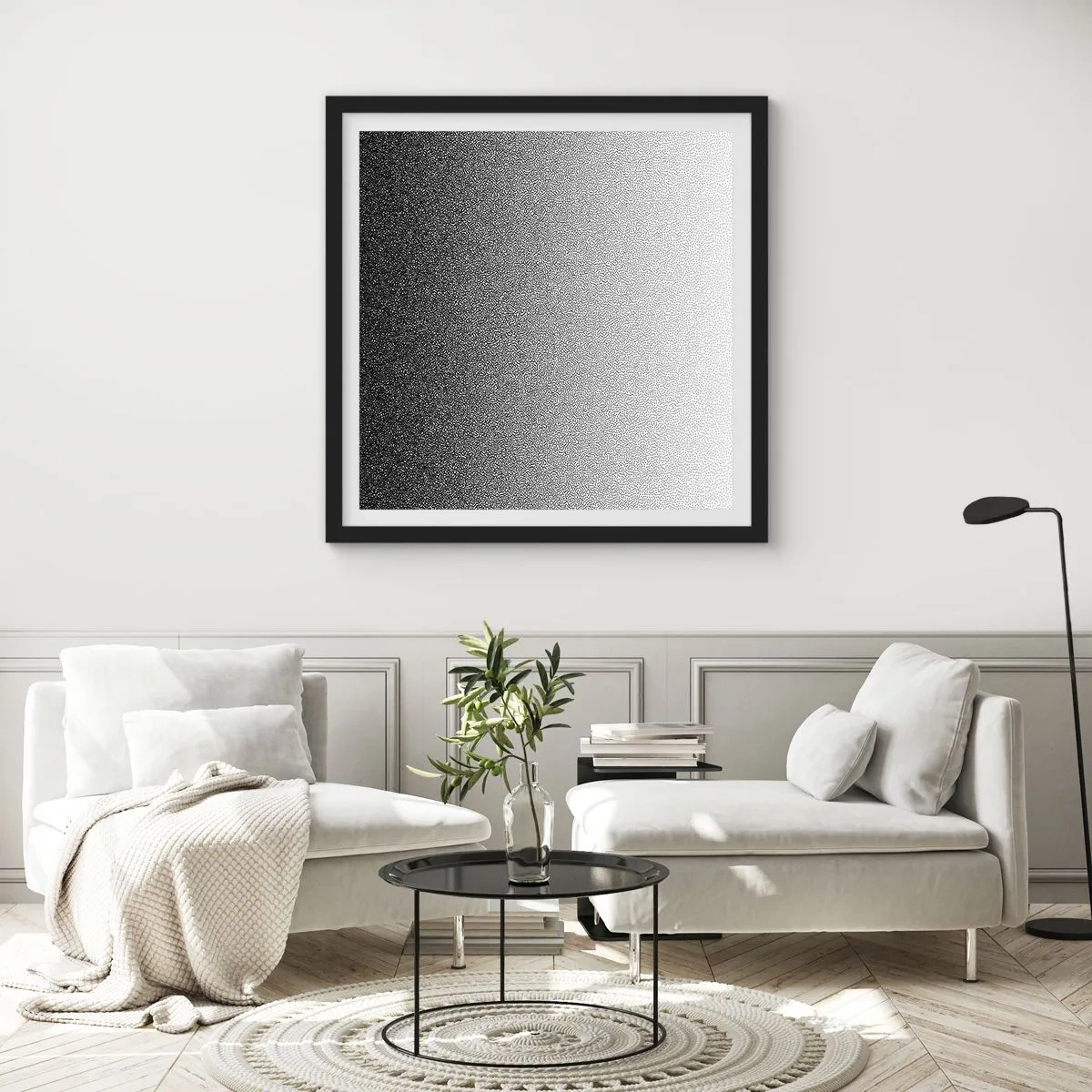 Plakat w czarnej ramie - W stronę światła - 30x30 cm